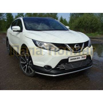 Защита переднего бампера 42 мм ТСС для Nissan Qashqai 2014-2019 Защита переднего бампера 42 мм ТСС для Nissan Qashqai 2014-2019