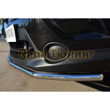 Защита переднего бампера d42 РусСталь для Nissan Qashqai 2014-2019