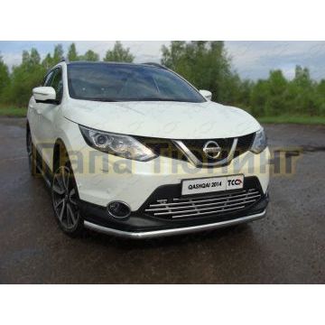 Защита переднего бампера 60 мм ТСС для Nissan Qashqai 2015-2019 Защита переднего бампера 60 мм ТСС для Nissan Qashqai 2015-2019
