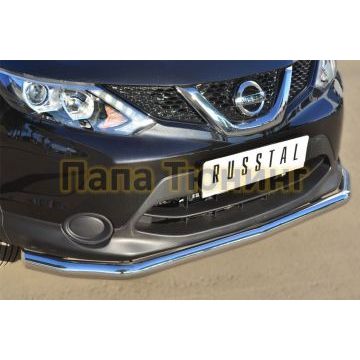 Защита переднего бампера d57 РусСталь для Nissan Qashqai 2014-2019