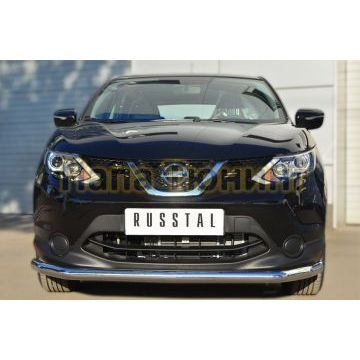 Защита переднего бампера d57 РусСталь для Nissan Qashqai 2014-2019
