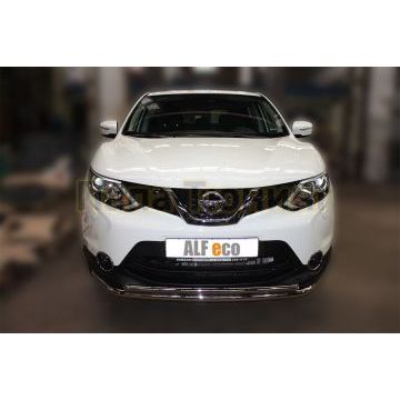 Защита передняя двойная 60-42 мм ALFeco для Nissan Qashqai 2014-2019
