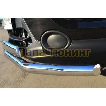 Защита передняя двойная 63-75х42 мм РусСталь для Nissan Qashqai 2014-2019