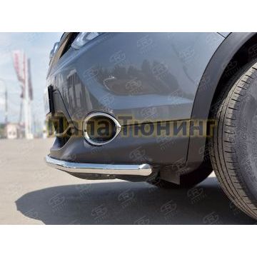 Защита переднего бампера d42 РусСталь для Nissan Qashqai (СПБ) 2015-2019