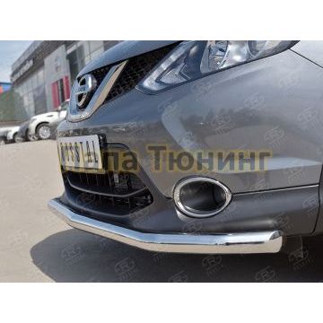 Защита переднего бампера d57 РусСталь для Nissan Qashqai (СПБ) 2015-2019