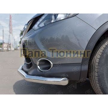 Защита переднего бампера d57 РусСталь для Nissan Qashqai (СПБ) 2015-2019