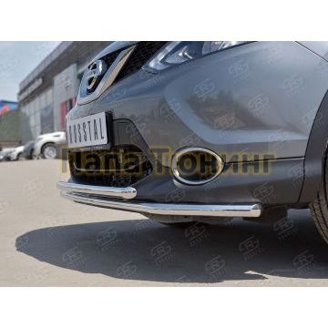 Защита передняя двойная 42-d42 РусСталь для Nissan Qashqai (СПБ) 2015-2019