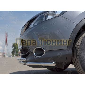 Защита передняя двойная 42-d42 РусСталь для Nissan Qashqai (СПБ) 2015-2019