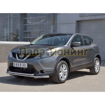 Защита передняя двойная 42-d42 РусСталь для Nissan Qashqai (СПБ) 2015-2019