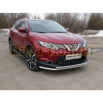 Защита передняя двойная 60-42 мм ТСС для Nissan Qashqai (СПБ) 2015-2019 Защита передняя двойная 60-42 мм ТСС для Nissan Qashqai (СПБ) 2015-2019