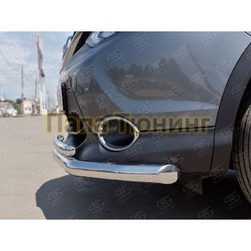 Защита передняя двойная d57-d42 РусСталь для Nissan Qashqai (СПБ) 2015-2019