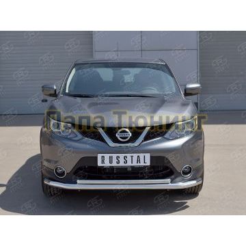 Защита передняя двойная d57-d42 РусСталь для Nissan Qashqai (СПБ) 2015-2019