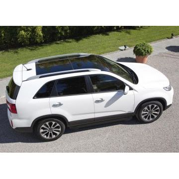 Пороги алюминиевые Rival Black Start для Kia Sorento 2012-2020