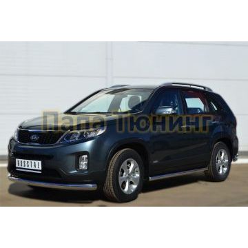 Защита переднего бампера d76 РусСталь для Kia Sorento 2012-