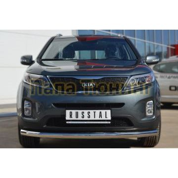 Защита переднего бампера d76 РусСталь для Kia Sorento 2012-