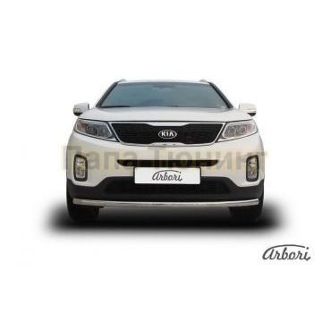 Защита передняя радиусная 57 мм Slitkoff для Kia Sorento 2012-