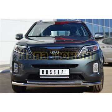 Защита передняя двойная d57-d42 РусСталь для Kia Sorento 2012-