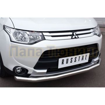 Защита переднего бампера d42 РусСталь для Mitsubishi Outlander 2003-2009