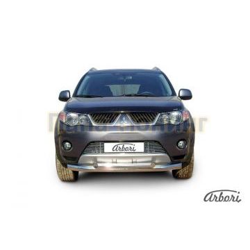 Защита передняя двойная 76-57 мм Slitkoff для Mitsubishi Outlander XL 2006-2009 Защита передняя двойная 76-57 мм Slitkoff для Mitsubishi Outlander XL 2006-2009