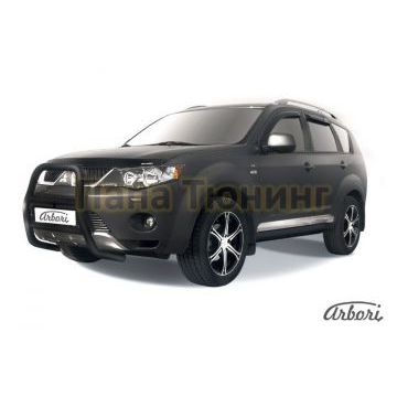 Кенгурин чёрная сталь высокий 57 мм Slitkoff для Mitsubishi Outlander XL 2006-2009 Кенгурин чёрная сталь высокий 57 мм Slitkoff для Mitsubishi Outlander XL 2006-2009