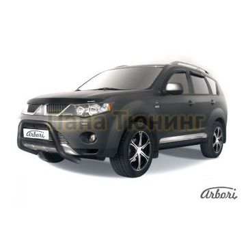 Кенгурин чёрная сталь низкий 57 мм Slitkoff для Mitsubishi Outlander XL 2006-2009 Кенгурин чёрная сталь низкий 57 мм Slitkoff для Mitsubishi Outlander XL 2006-2009