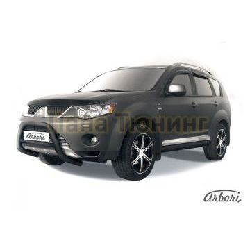 Кенгурин чёрная сталь низкий 76 мм Slitkoff для Mitsubishi Outlander XL 2006-2009 Кенгурин чёрная сталь низкий 76 мм Slitkoff для Mitsubishi Outlander XL 2006-2009