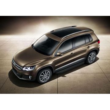 Пороги алюминиевые Rival Black-Premium для Volkswagen Tiguan 2007-2016