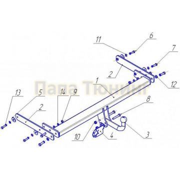 Фаркоп Avtos для Volkswagen Tiguan 2007-2016