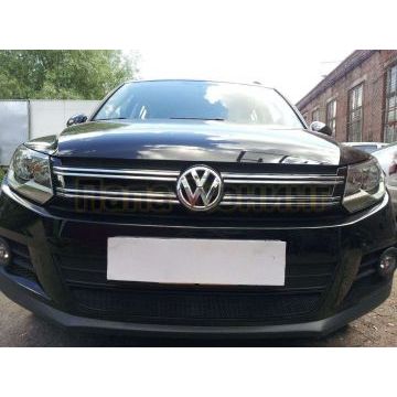 Защита радиатора черная Sport и Style РусСталь для Volkswagen Tiguan 2011-2016