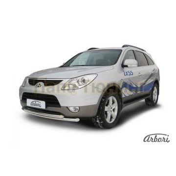 Защита передняя двойная 57-57 мм Slitkoff для Hyundai ix55 2009-2013 Защита передняя двойная 57-57 мм Slitkoff для Hyundai ix55 2009-2013