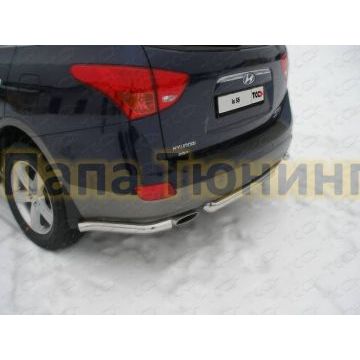 Защита заднего бампера центральная 60 мм ТСС для Hyundai ix55 2009-2013