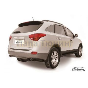 Защита задняя уголки чёрная сталь 57 мм Slitkoff для Hyundai ix55 2009-2013 Защита задняя уголки чёрная сталь 57 мм Slitkoff для Hyundai ix55 2009-2013