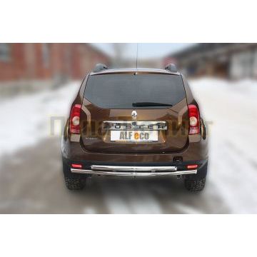 Защита заднего бампера двойная 50-50 мм ALFeco для Renault Duster 2011-2015