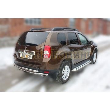Защита заднего бампера двойная 50-50 мм ALFeco для Renault Duster 2011-2015