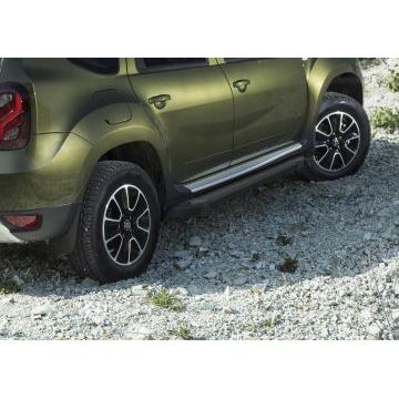 Пороги алюминиевые Rival Black Start для Nissan Terrano 2014-/Renault Duster 2011-/Renault Kaptur 2020-/Renault Arkana 2019-