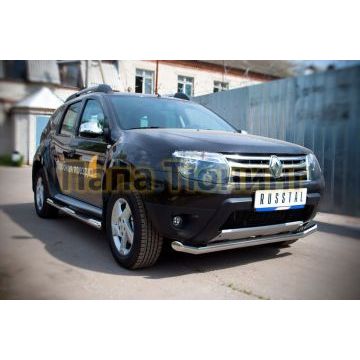 Защита переднего бампера d57 РусСталь для Renault Duster 2011-2015