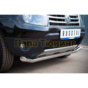 Защита переднего бампера d57 РусСталь для Renault Duster 2011-2015