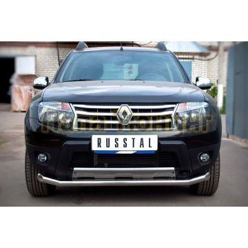 Защита переднего бампера d57 РусСталь для Renault Duster 2011-2015