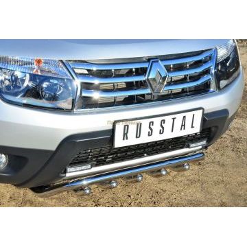 Защита переднего бампера с зубами d42 РусСталь для Renault Duster 2011-2015
