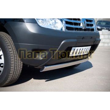 Защита передняя овальная 75х42 мм РусСталь для Renault Duster 2011-2015
