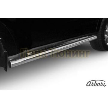 Защита штатных порогов труба 76 мм Slitkoff для Mitsubishi Pajero Sport 1998-2007 Защита штатных порогов труба 76 мм Slitkoff для Mitsubishi Pajero Sport 1998-2007