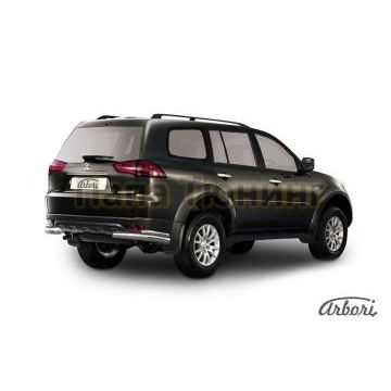 Защита задняя двойные уголки 57-42 мм Slitkoff для Mitsubishi Pajero Sport 1998-2007 Защита задняя двойные уголки 57-42 мм Slitkoff для Mitsubishi Pajero Sport 1998-2007