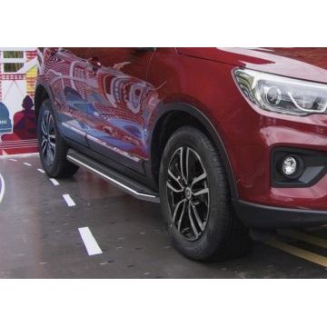 Пороги алюминиевые Rival Premium для Lifan X70 2018-