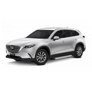 Пороги алюминиевые Rival Silver New для Mazda CX-9 2017-