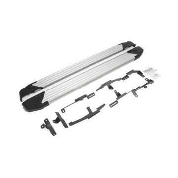 Пороги алюминиевые Rival Silver New для Mazda CX-9 2017-