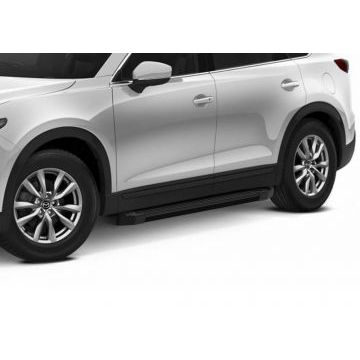 Пороги алюминиевые Rival Black New для Mazda CX-9 2017-