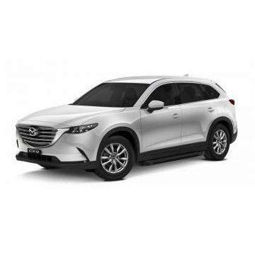 Пороги алюминиевые Rival Black New для Mazda CX-9 2017-