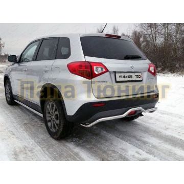 Защита заднего бампера короткая 42 мм ТСС для Suzuki Vitara 2015- Защита заднего бампера короткая 42 мм ТСС для Suzuki Vitara 2015-