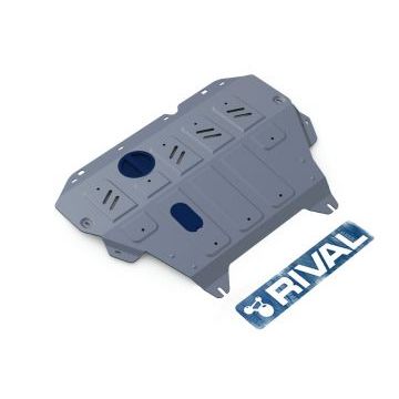 Защита картера + КПП Rival алюминий 4 мм для Nissan Tiida, V -1.6; АКПП 2015-2016