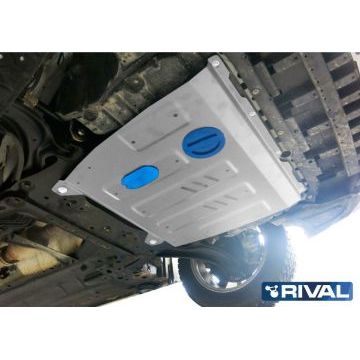 Защита картера + КПП Rival алюминий 4 мм для Nissan Tiida, V -1.6; АКПП 2015-2016